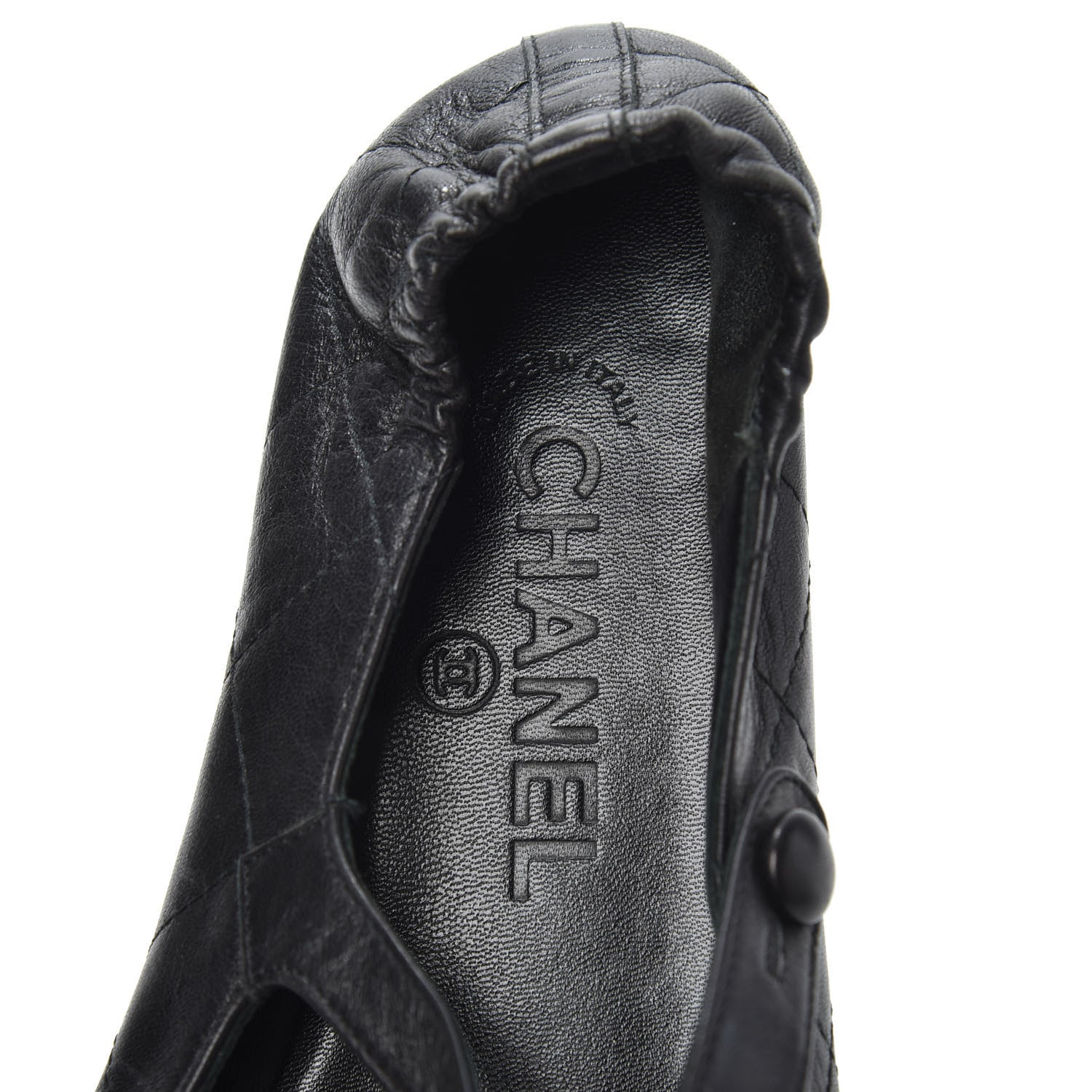 Chanel Lambskin Quilted Cambon Ballerina Flats 37 Black 5 of 7