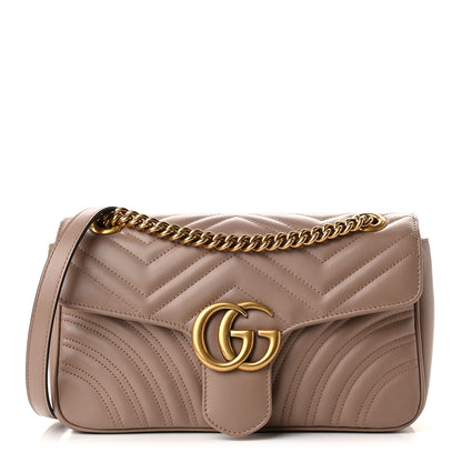 Gucci Calfskin Matelasse Small GG Marmont Shoulder Bag Porcelain Rose 1 of 9