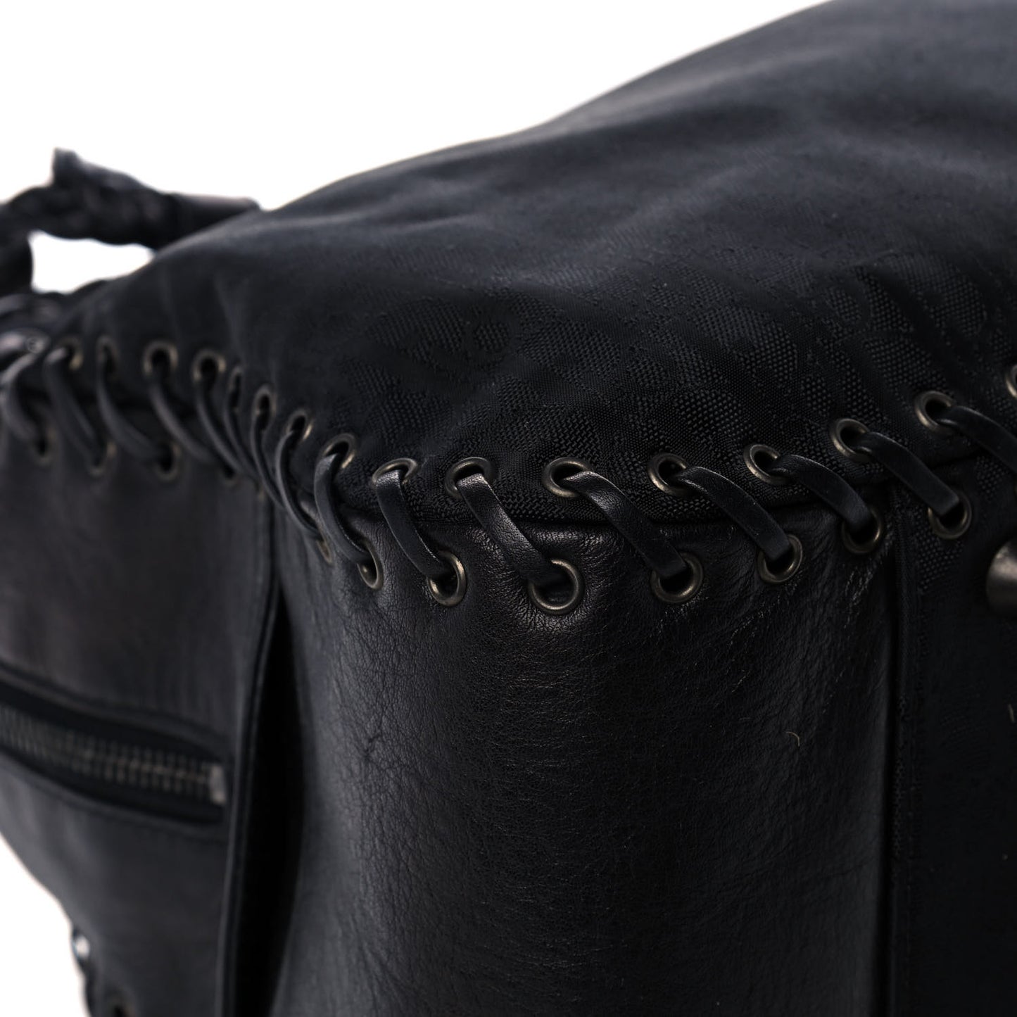 Monogram Ethnic Shoulder Bag Black