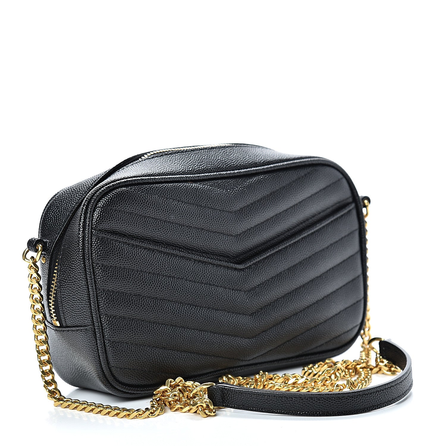Saint Laurent Grain De Poudre Matelasse Monogram Mini Lou Camera Bag Black 2 of 9
