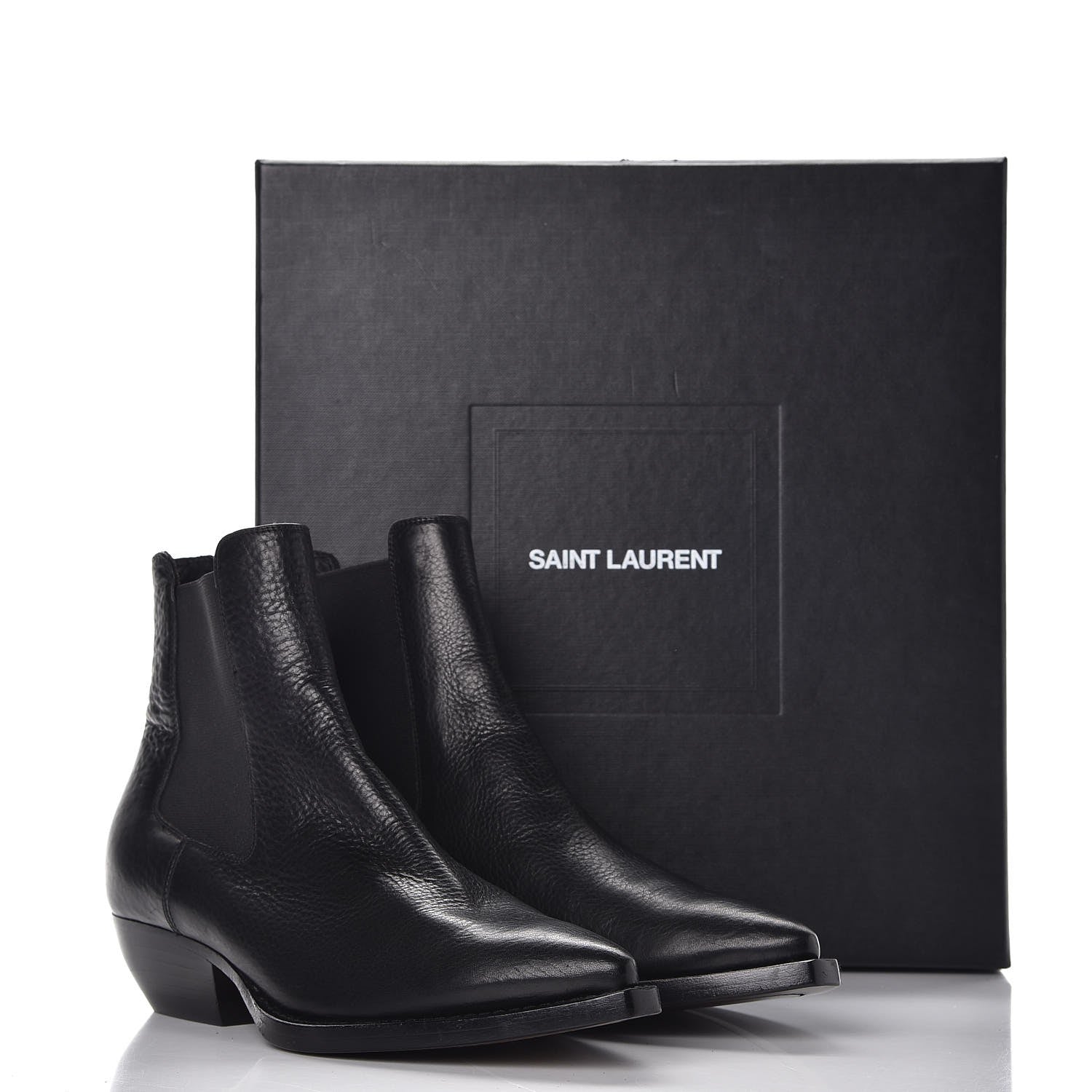 Saint Laurent Calfskin Theo Chelsea Ankle Boots 36.5 Black 9 of 9