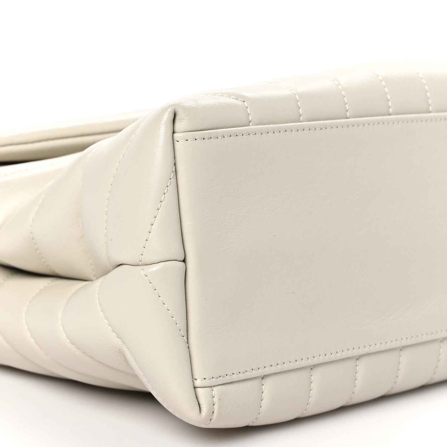Calfskin Y Quilted Monogram Medium Loulou Chain Satchel Crema Soft