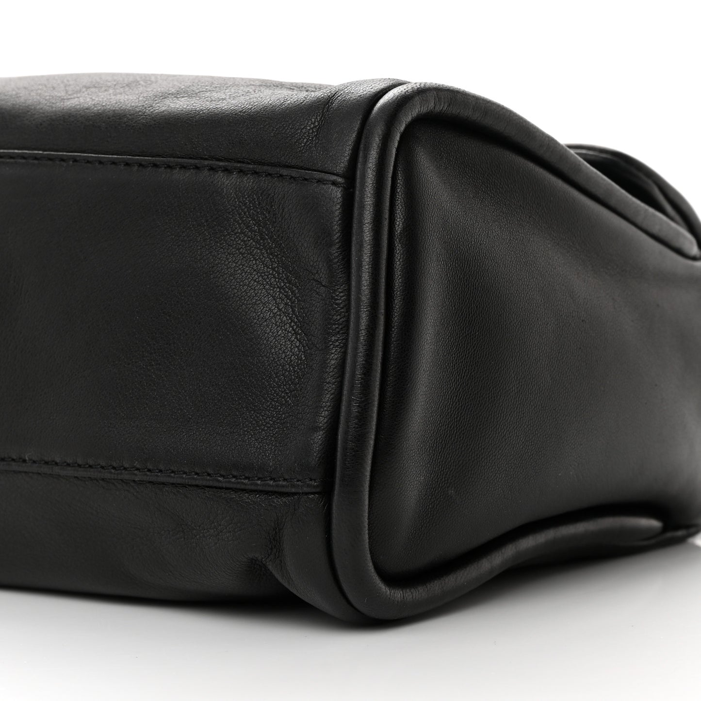 Lambskin Quilted Large Mademoiselle Double Flap Black