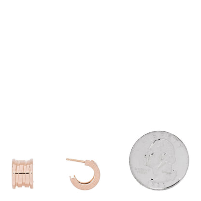 Bulgari 18K Rose Gold B.Zero1 Hoop Earrings 2 of 6