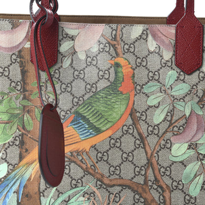 Gucci GG Supreme Monogram Tian Medium Shopping Tote Beige Multicolor Red 10 of 10