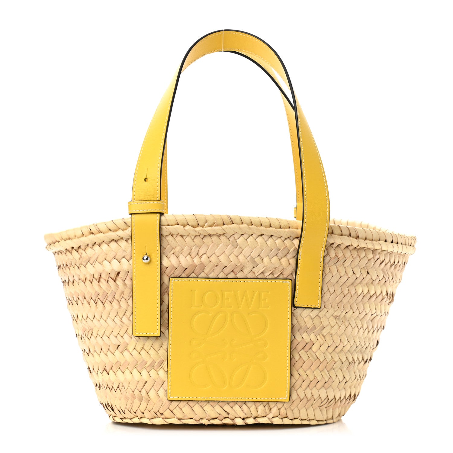 Loewe Raffia Small Basket Tote Bag Natural Yellow 1 of 10