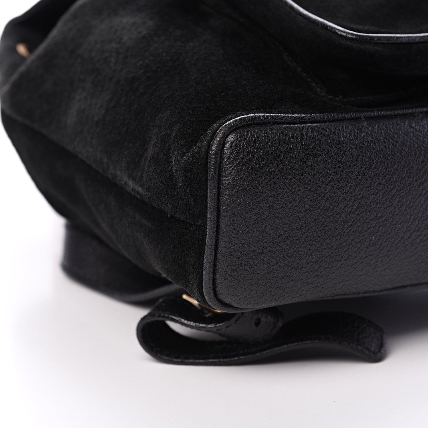 Gucci Calfskin Suede Bamboo Backpack Black 8 of 10