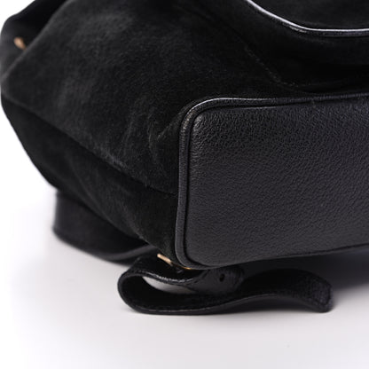 Gucci Calfskin Suede Bamboo Backpack Black 8 of 10