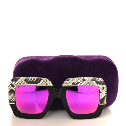 Gucci Snakeskin Acetate Square Sunglasses GG0484S Havana 7 of 7