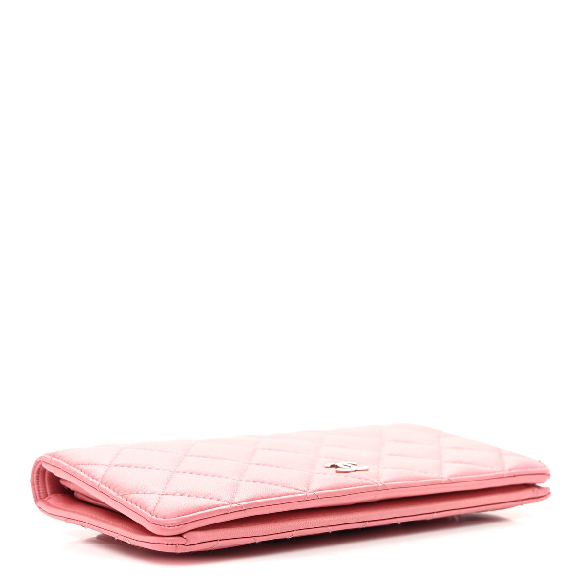 Lambskin Quilted Yen Wallet Pink