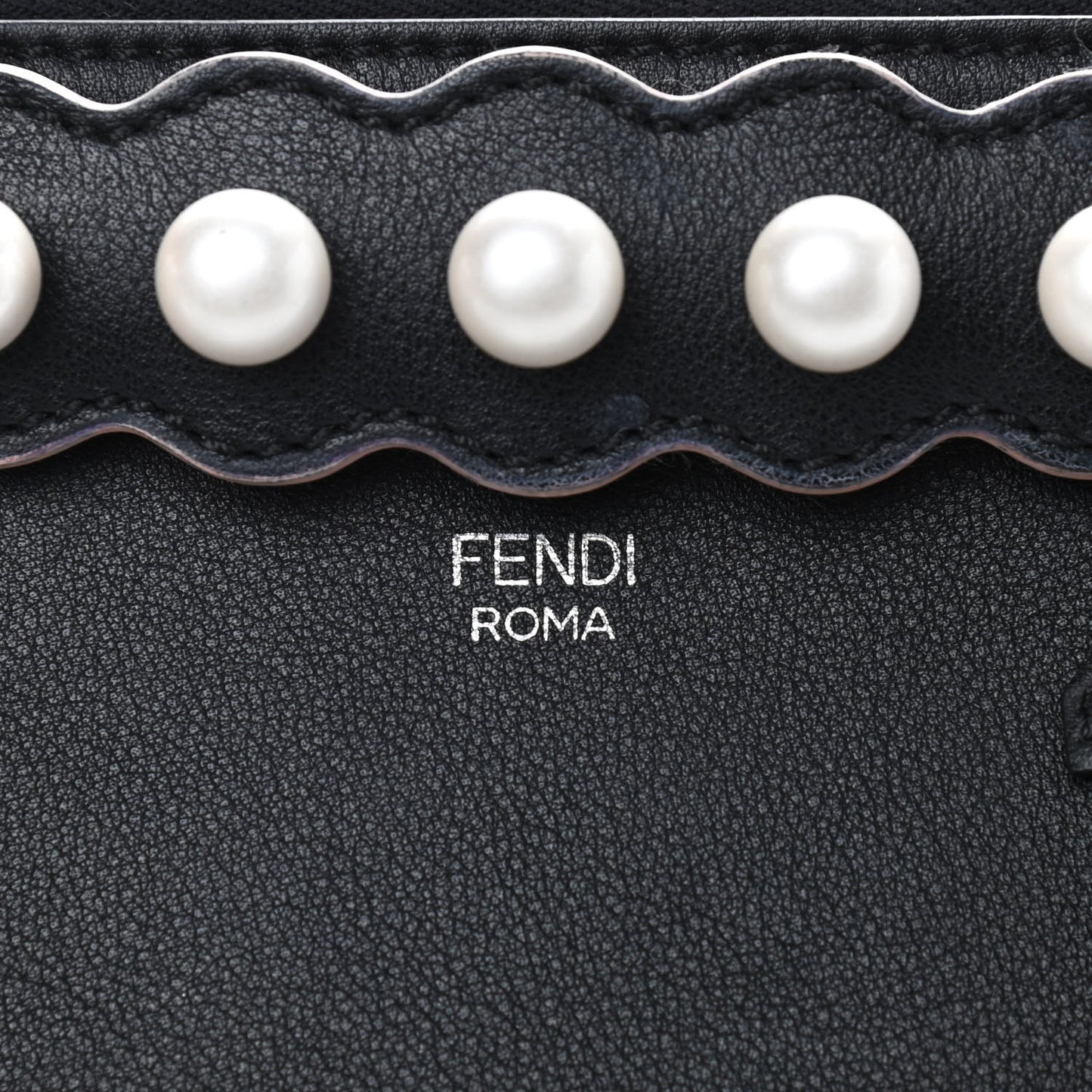 Vitello Dolce Scalloped Pearl Studded Medium By The Way Boston Bag Black