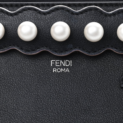 Fendi Vitello Dolce Scalloped Pearl Studded Medium By The Way Boston Bag Black 9 of 9