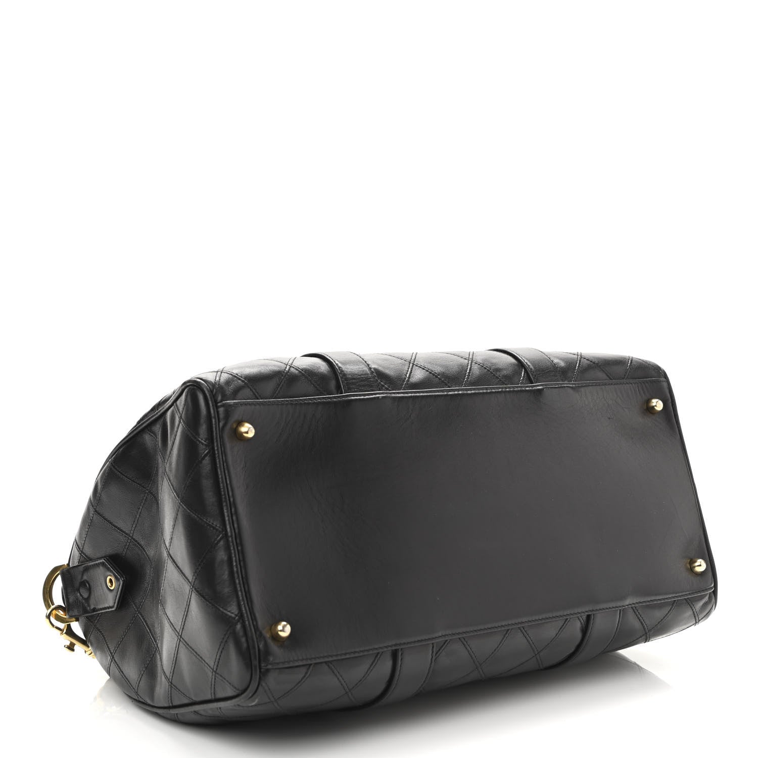 Chanel Calfskin Stitched CC Boston Black 5 of 16