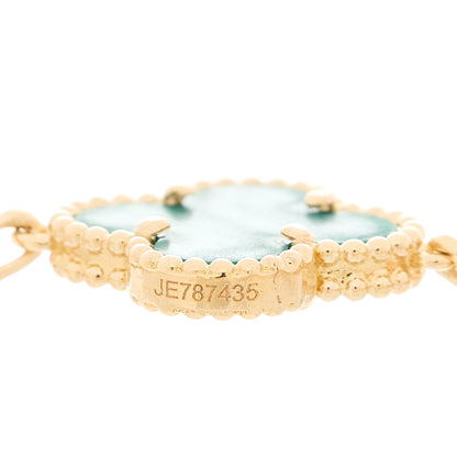 Van Cleef & Arpels 18K Yellow Gold Malachite 5 Motifs Vintage Alhambra Bracelet 4 of 10