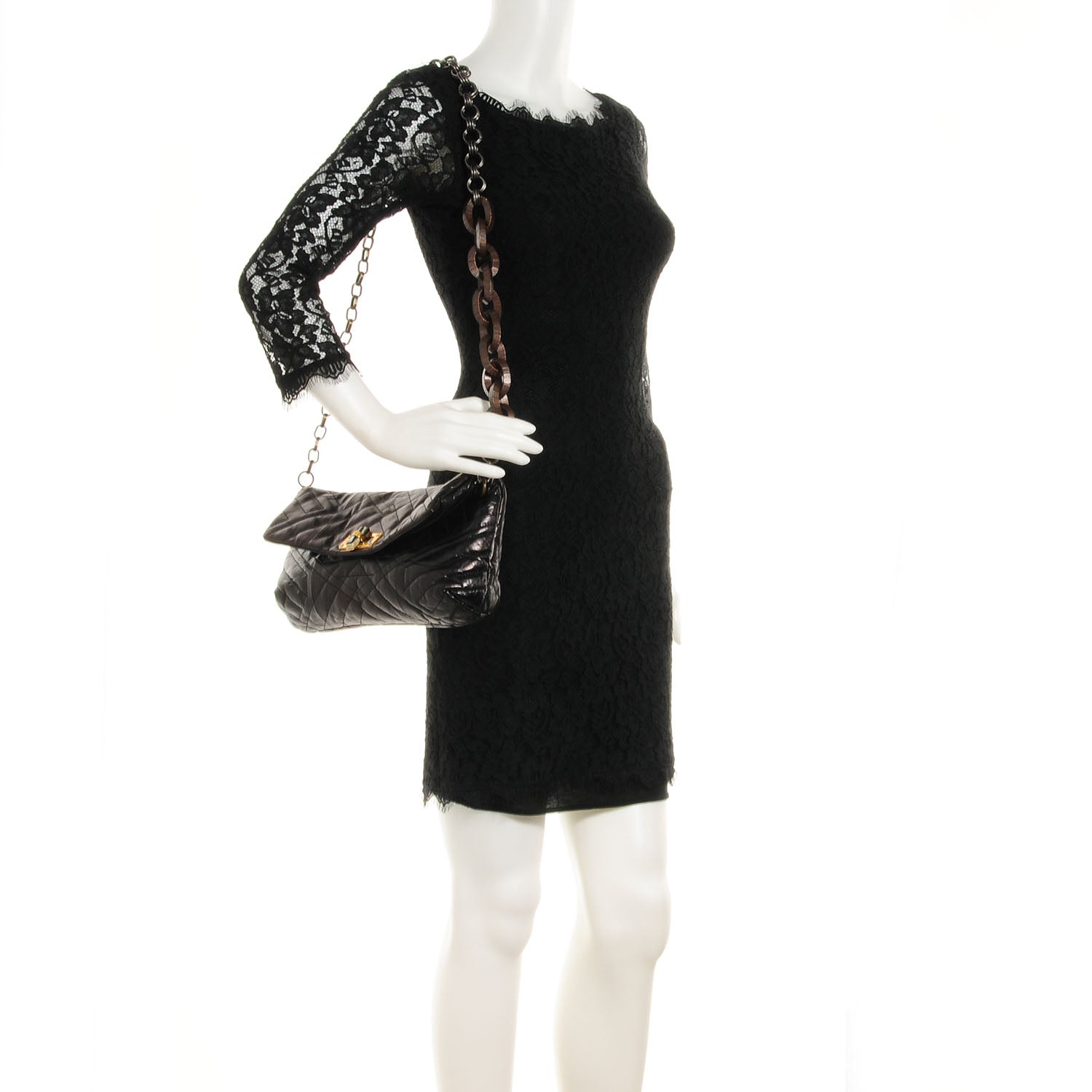 Lanvin Quilted Lambskin Happy Long Crossbody Black 2 of 6