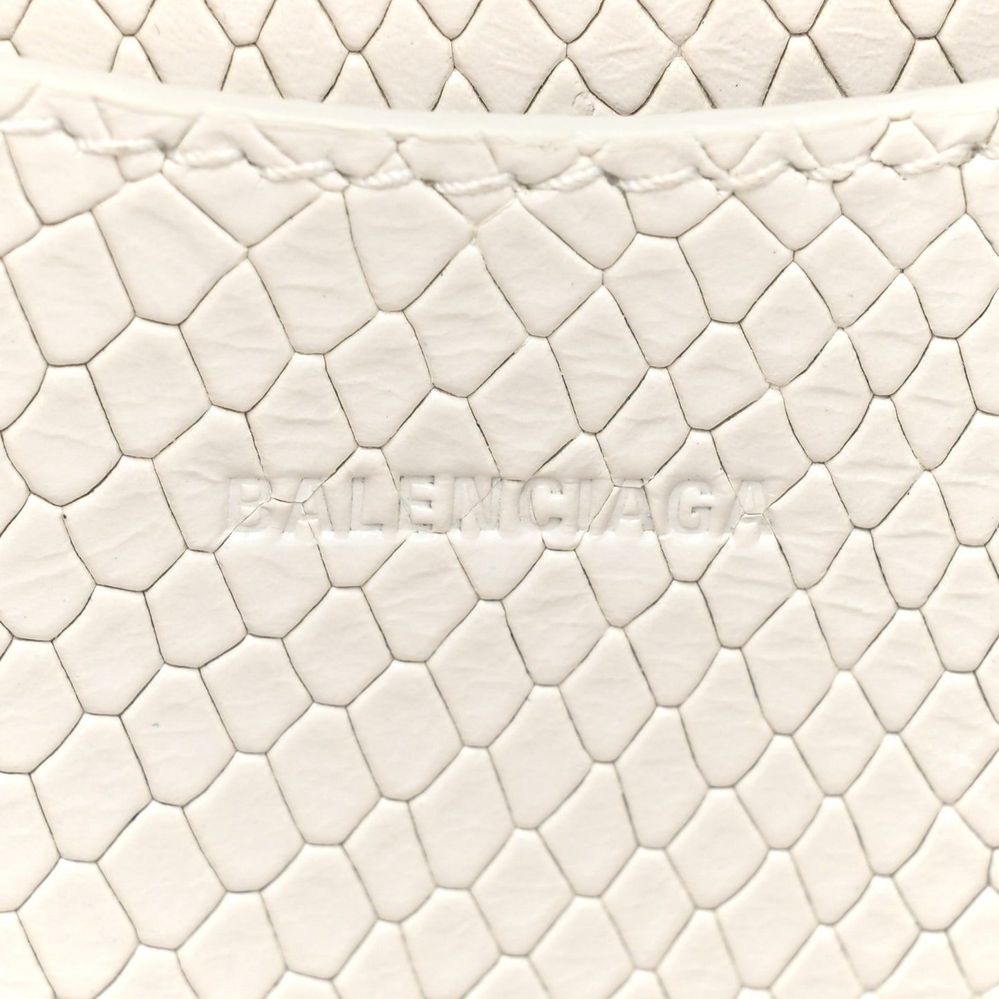 Grained Calfskin Snake Effect Silver Hardware Mini Neo Classic City White