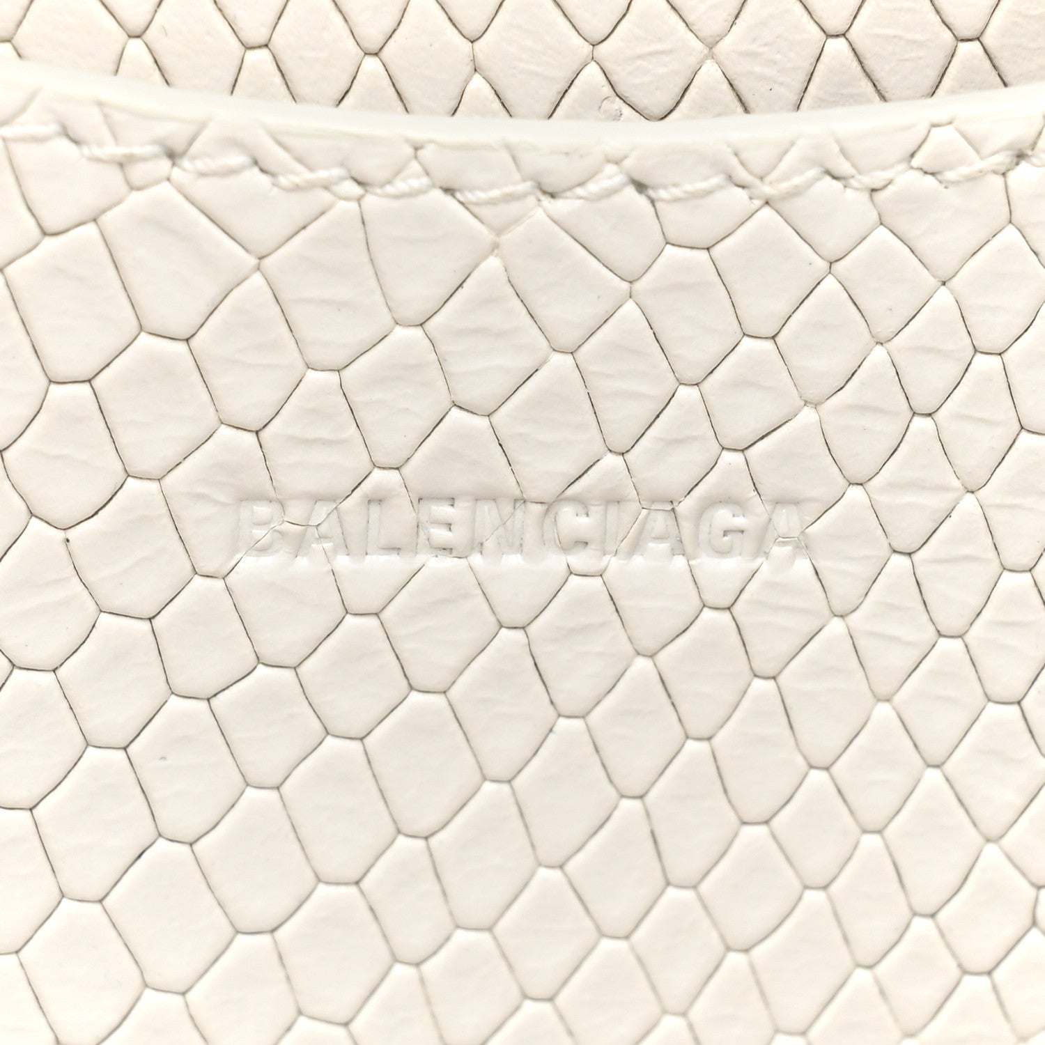 Balenciaga Grained Calfskin Snake Effect Silver Hardware Mini Neo Classic City White 6 of 12