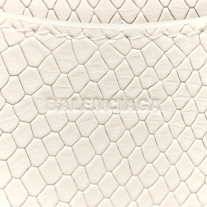 Balenciaga Grained Calfskin Snake Effect Silver Hardware Mini Neo Classic City White 6 of 12