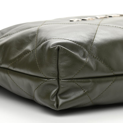 Chanel Shiny Calfskin Quilted Small Chanel 22 Khaki 9 of 10