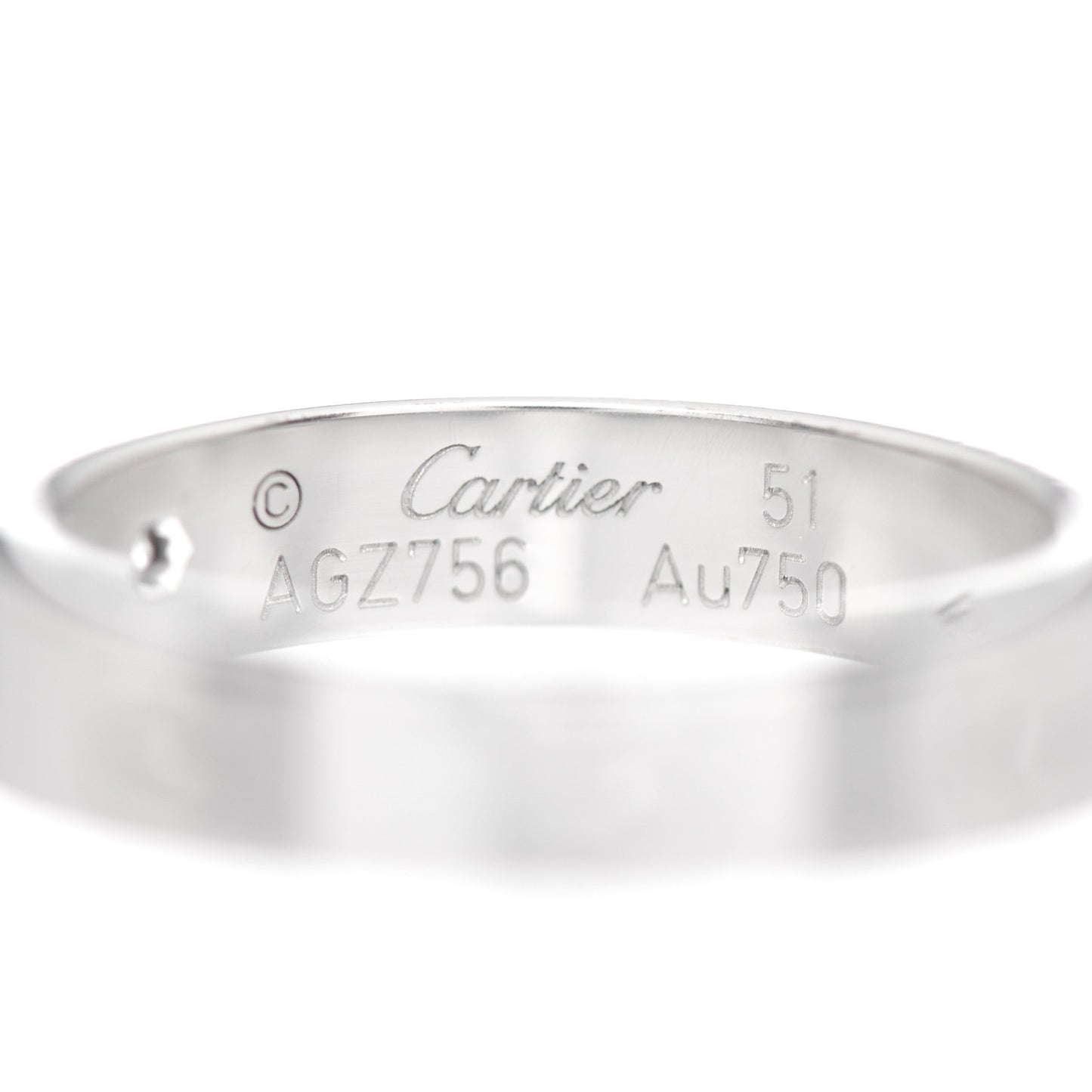 18K White Gold Diamond 4mm LOVE Wedding Band Ring 51 5.5