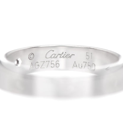 Cartier 18K White Gold Diamond 4mm LOVE Wedding Band Ring 51 5.5 4 of 5