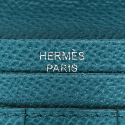 Hermes Epsom Bearn Gusset Wallet Blue Paon 6 of 6