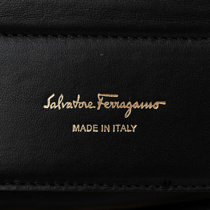 Salvatore Ferragamo Canvas Calfskin Gancini Shoulder Bag Black 6 of 9