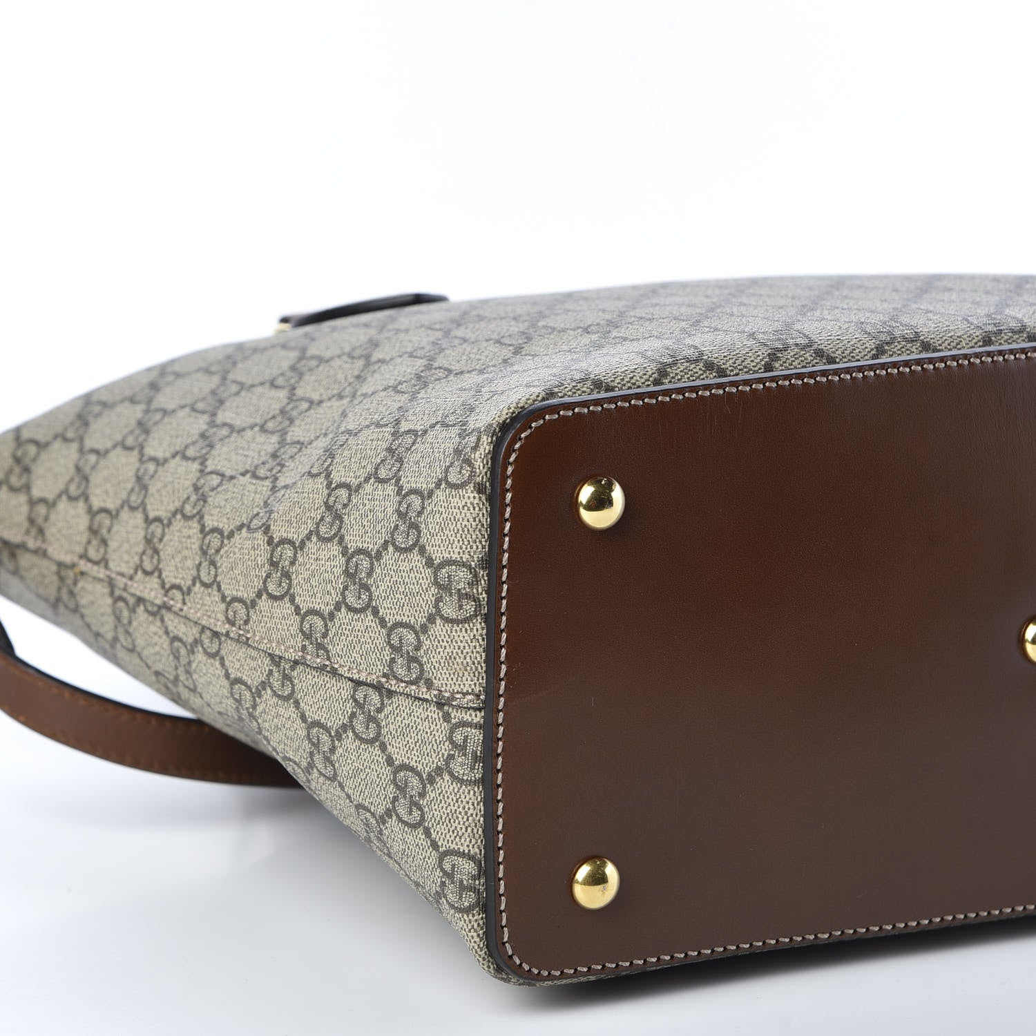 Gucci GG Supreme Monogram Linea A Foldover Tote Brown 5 of 9
