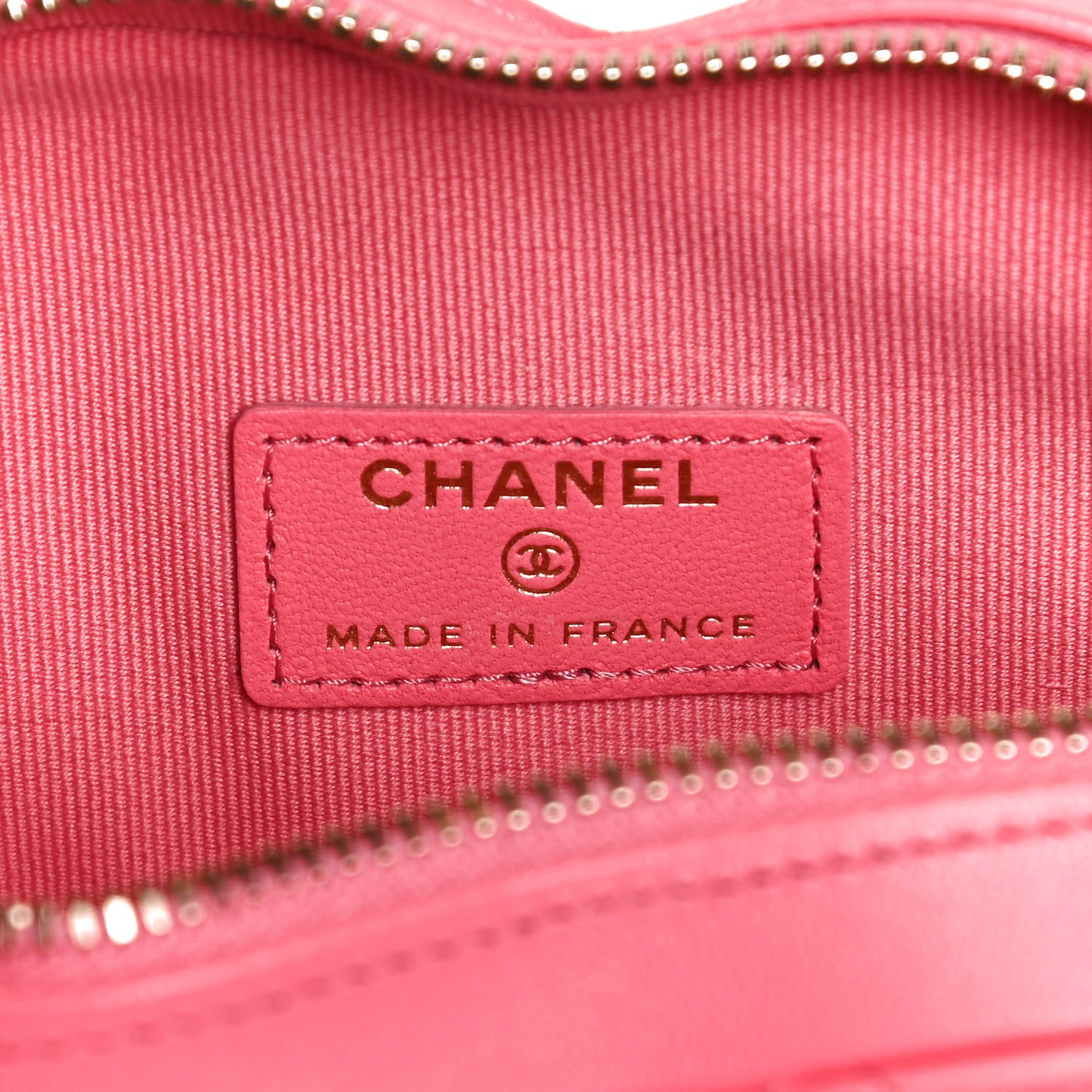 Lambskin Quilted CC In Love Heart Clutch With Chain Pink