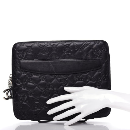 Chanel Calfskin Embossed Lucky Symbols iPad Case Black 2 of 6