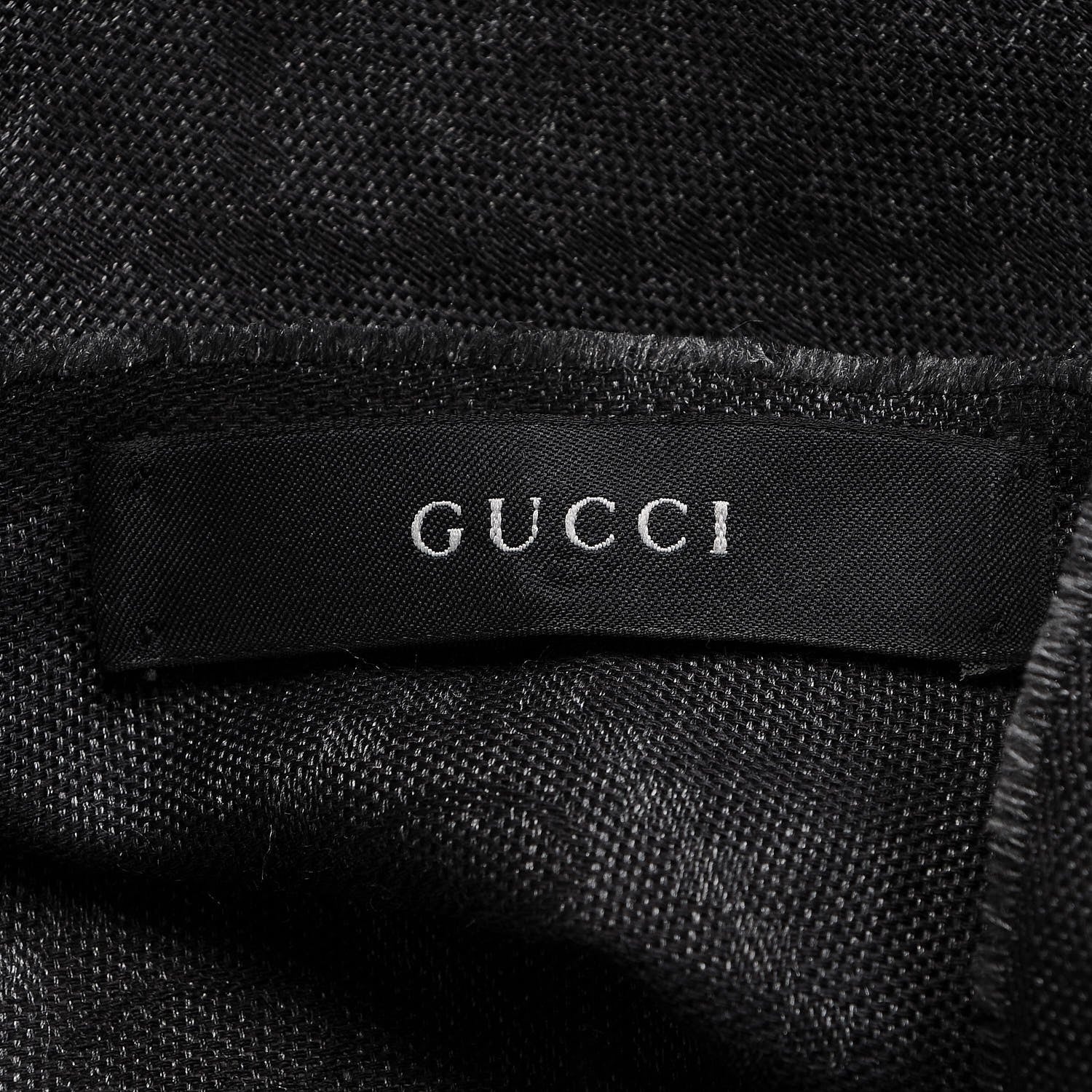 Gucci Wool Silk Diamante Woven Shawl Dark Grey 5 of 6