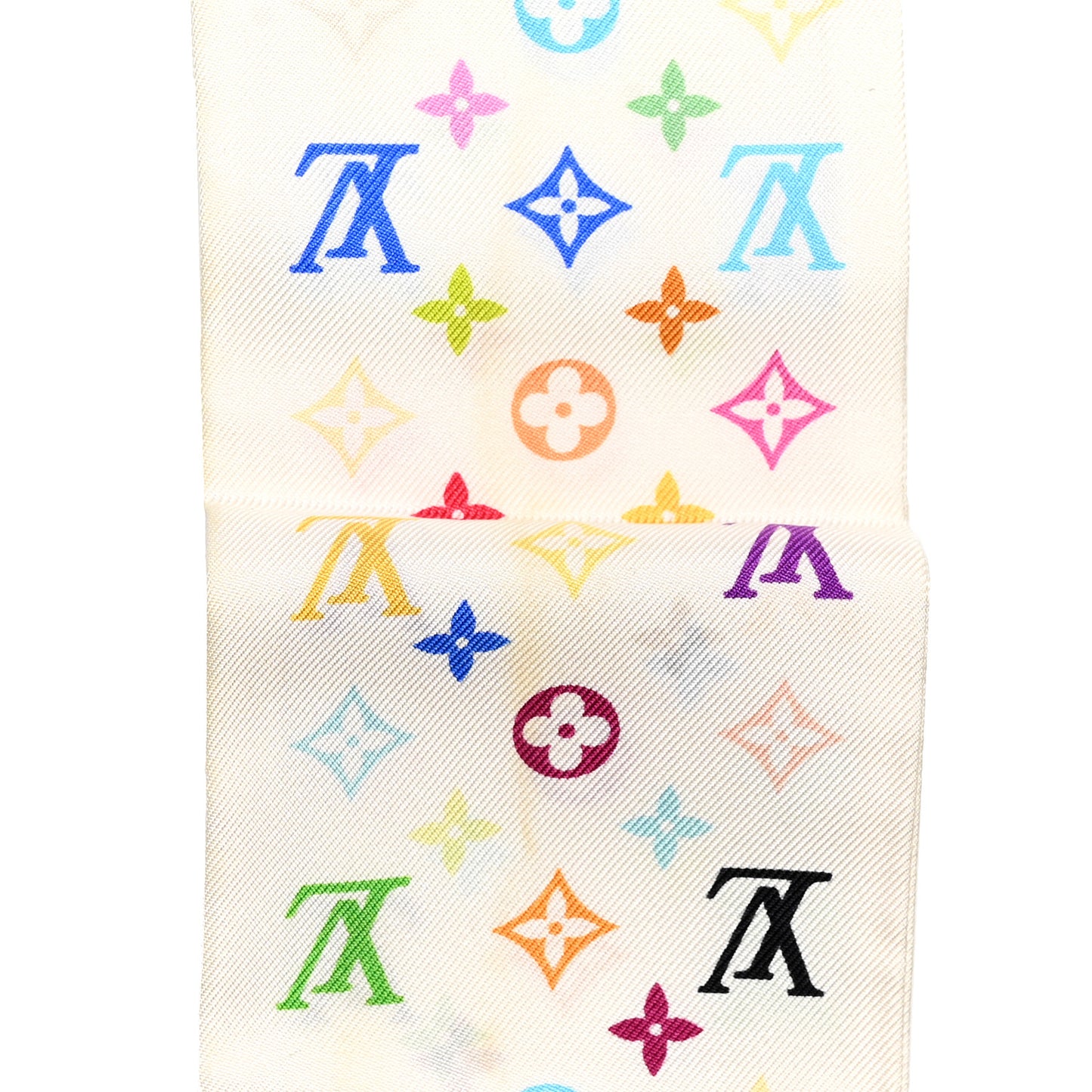 Silk Monogram Multicolor Bandeau White