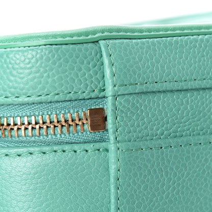 Chanel Caviar Quilted Medium CC Filigree Vanity Case Green 21 of 26