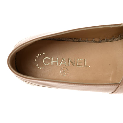 Chanel Lambskin CC Espadrilles 38 Beige Black 7 of 11