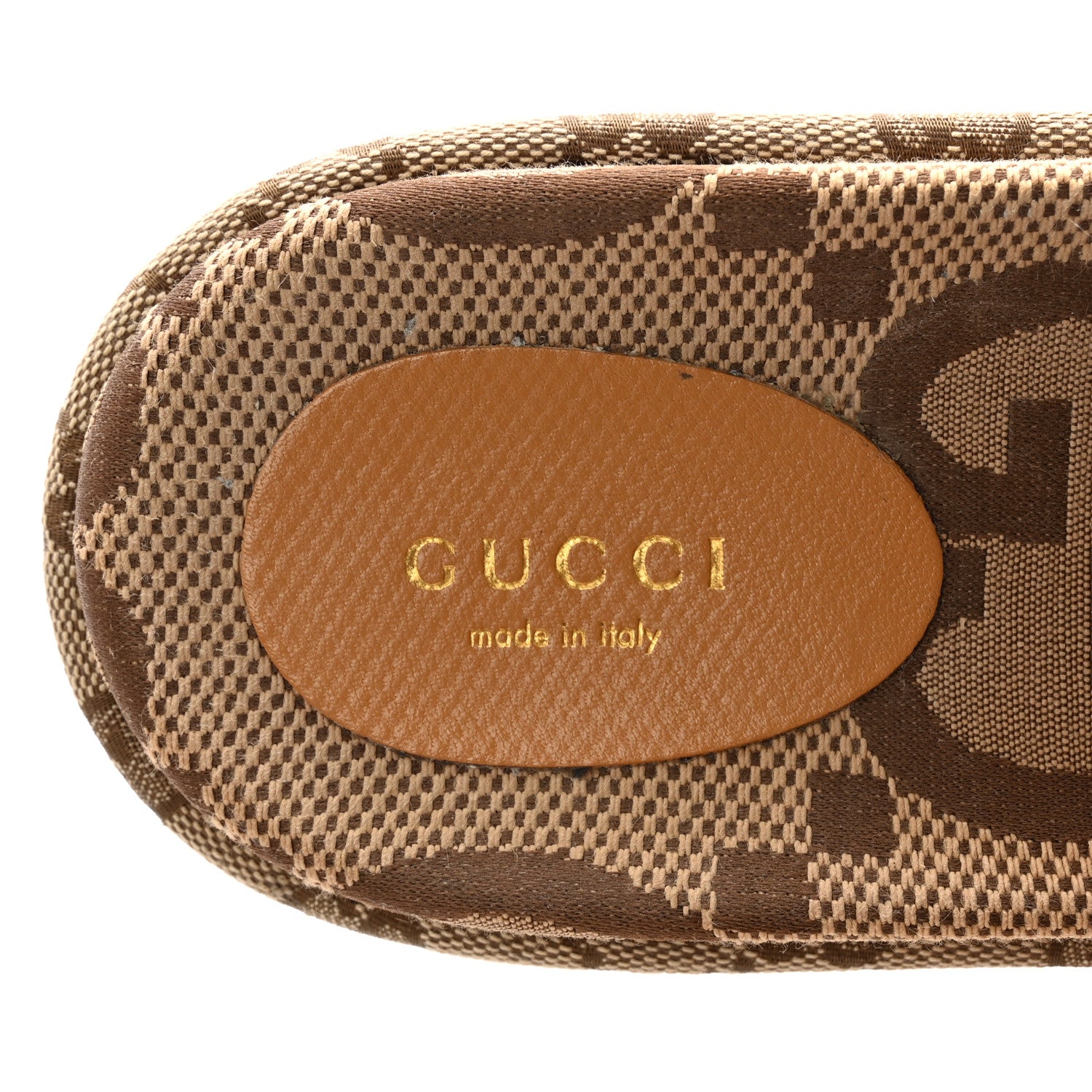 Gucci Monogram Maxi GG Angelina Platform 55mm Slide Sandals 40 Camel Ebony 8 of 10