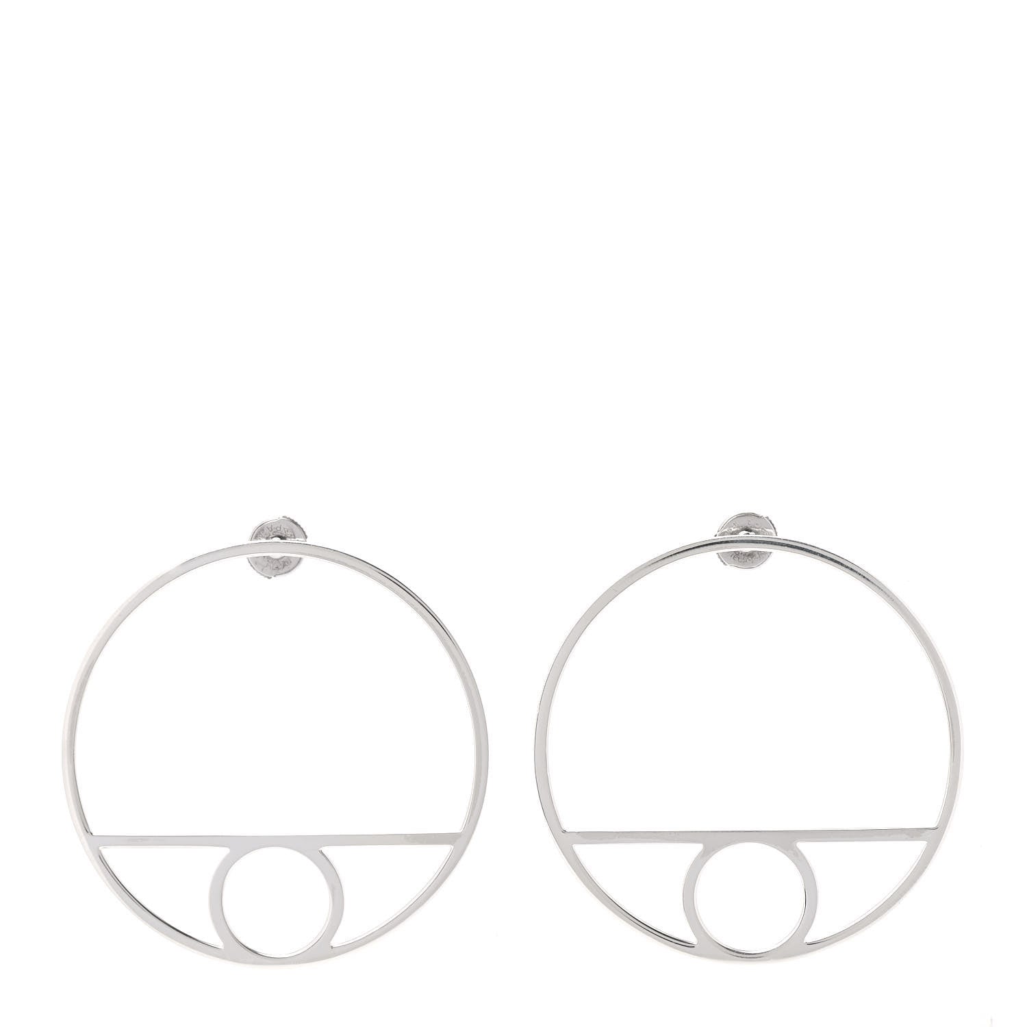 Hermes Sterling Silver Chaine D'Ancre Game Earrings 1 of 5