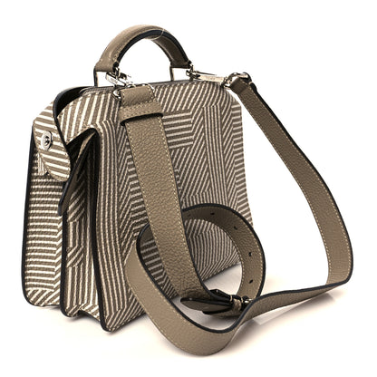 Fendi Cuoio Romano Striped Macro FF Bicolor Mini Peekaboo I SEE U Satchel Ghianda 3 of 11