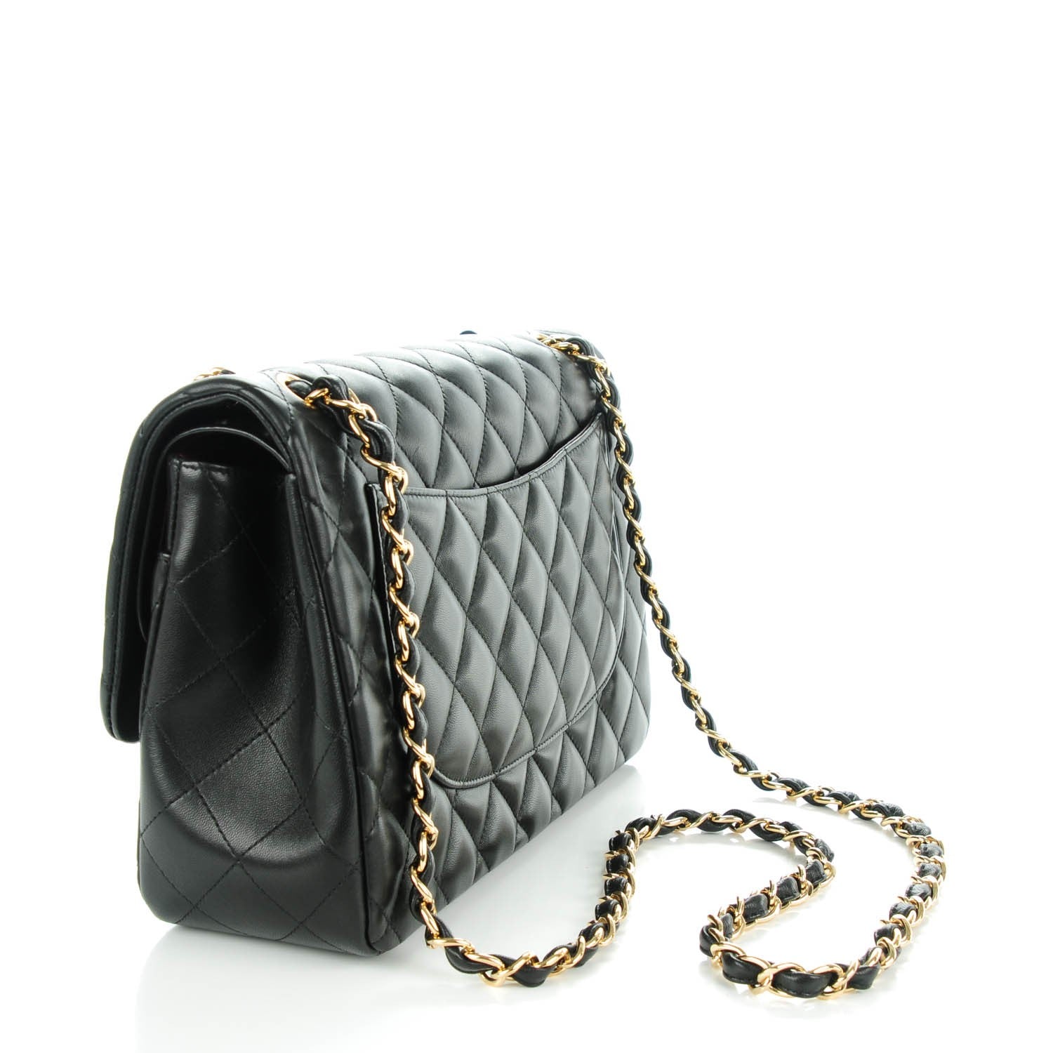 Chanel Lambskin Quilted Jumbo Double Flap Black 2 of 9
