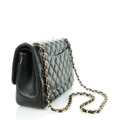 Chanel Lambskin Quilted Jumbo Double Flap Black 2 of 9