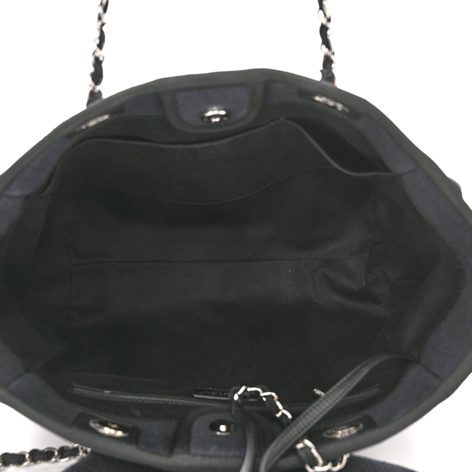 Chanel Mixed Fibers Small Deauville Tote Navy 4 of 9