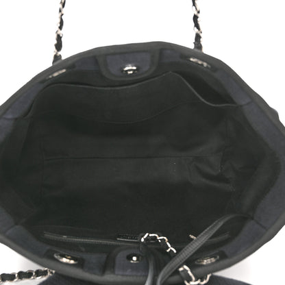 Chanel Mixed Fibers Small Deauville Tote Navy 4 of 9