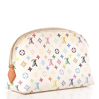 Louis Vuitton Monogram Multicolor Cosmetic Pouch White Litchi 3 of 7