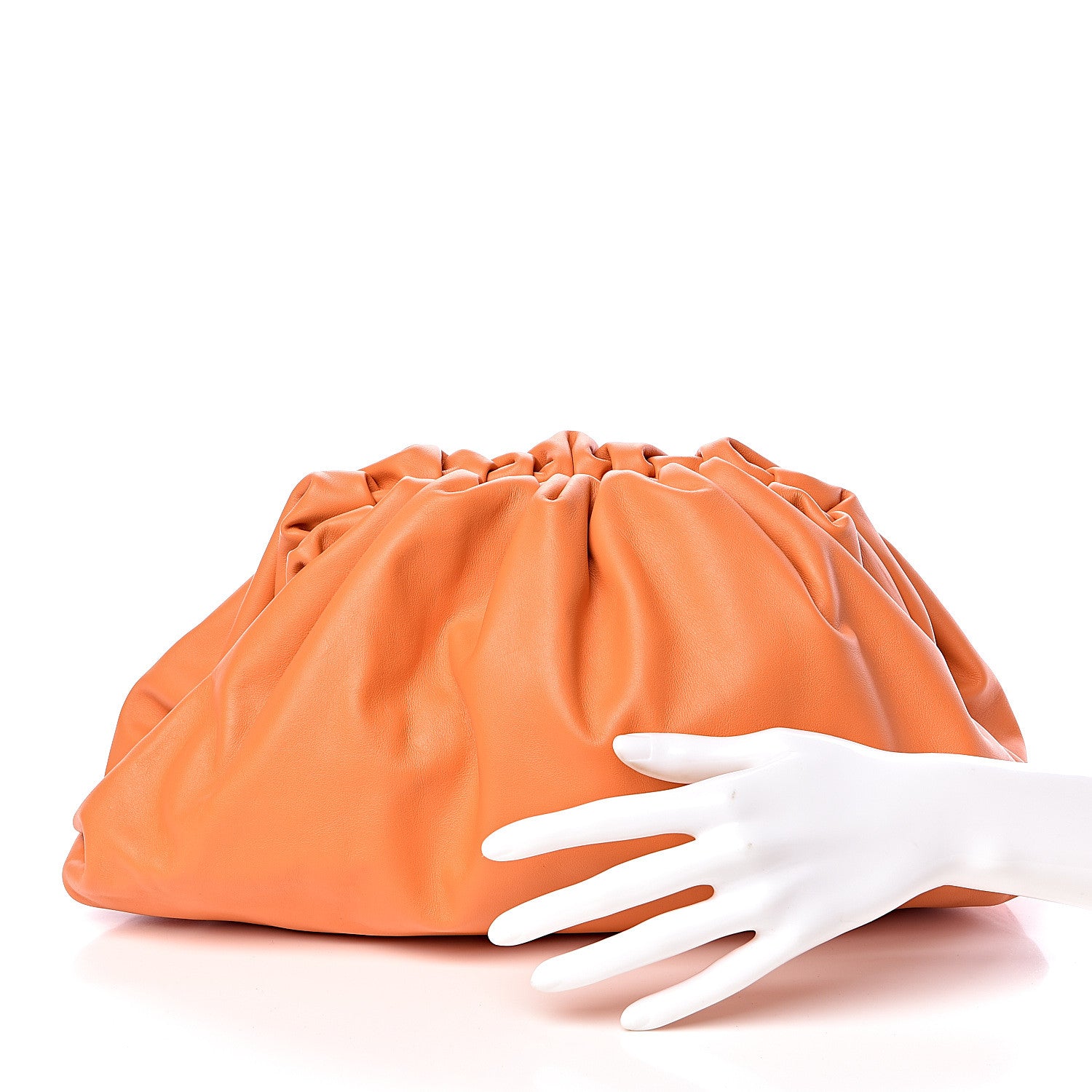 Bottega Veneta Smooth Butter Calf The Pouch Oversized Clutch Light Orange 2 of 9