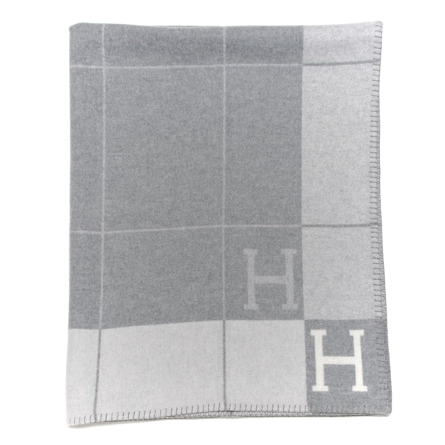 Wool Cashmere Avalon III Blanket Ecru Gris Clair