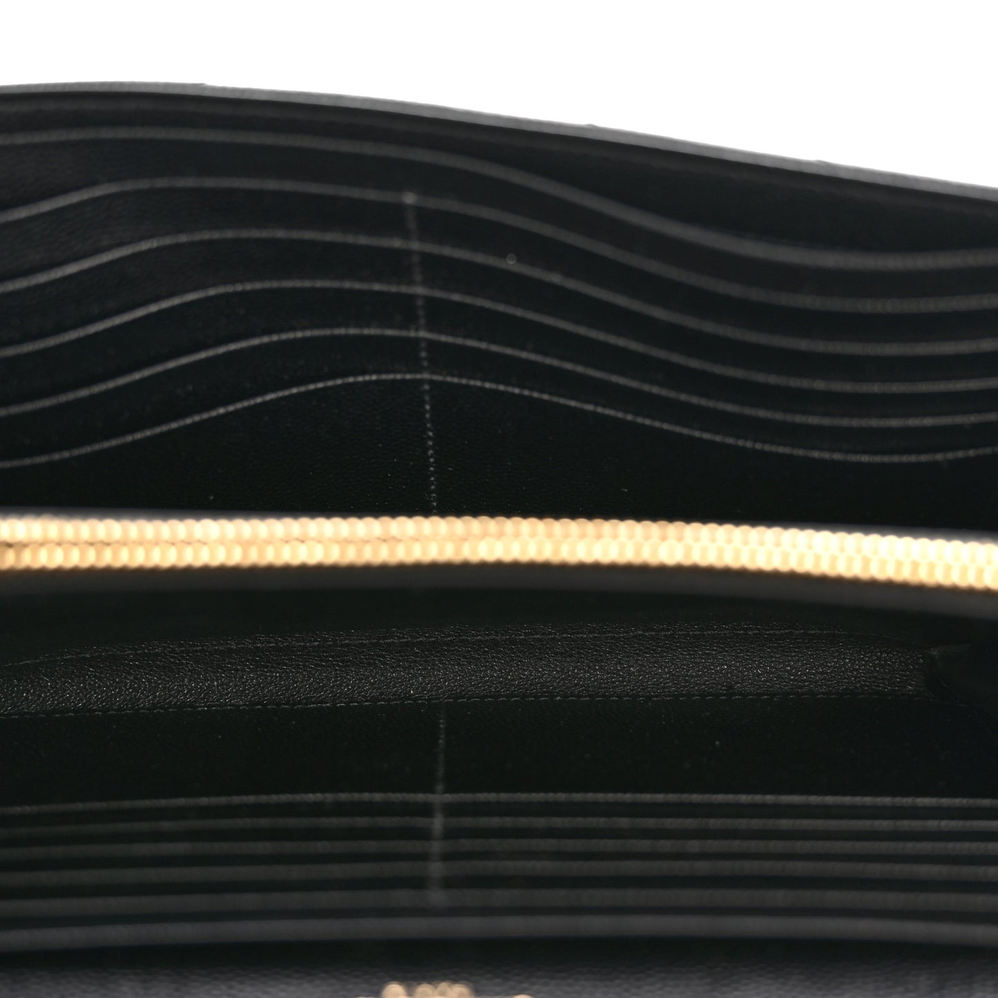 Grain De Poudre Matelasse Chevron Monogram Chain Wallet Black