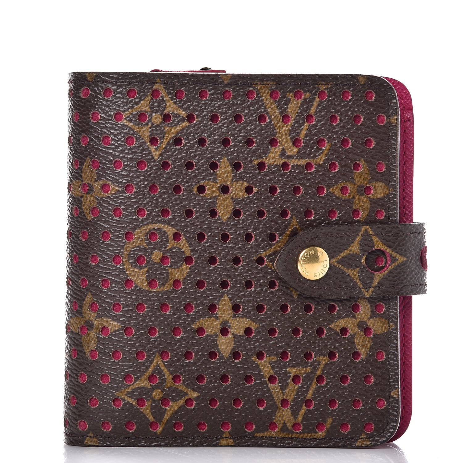 Louis Vuitton Monogram Perforated Compact Zipped Wallet Fuchsia 1 of 7