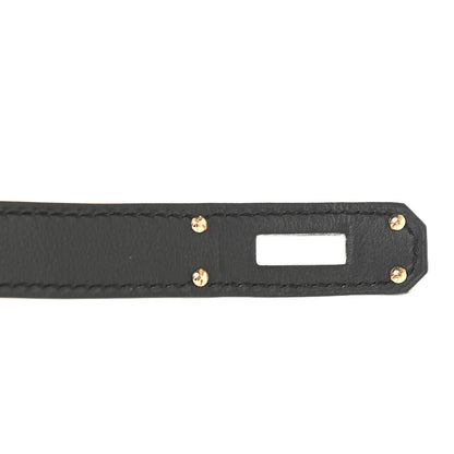 Hermes 18K Yellow Gold Diamond Matte Alligator Kelly Belt Black 6 of 6