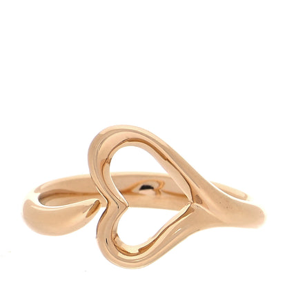 Tiffany 18K Yellow Gold Medium Elsa Peretti Open Heart Ring 52 6 1 of 4