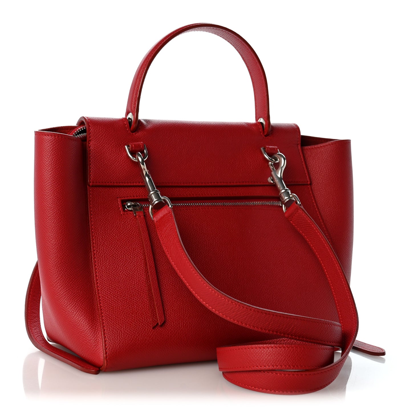 Baby Grained Calfskin Micro Belt Bag Coquelicot