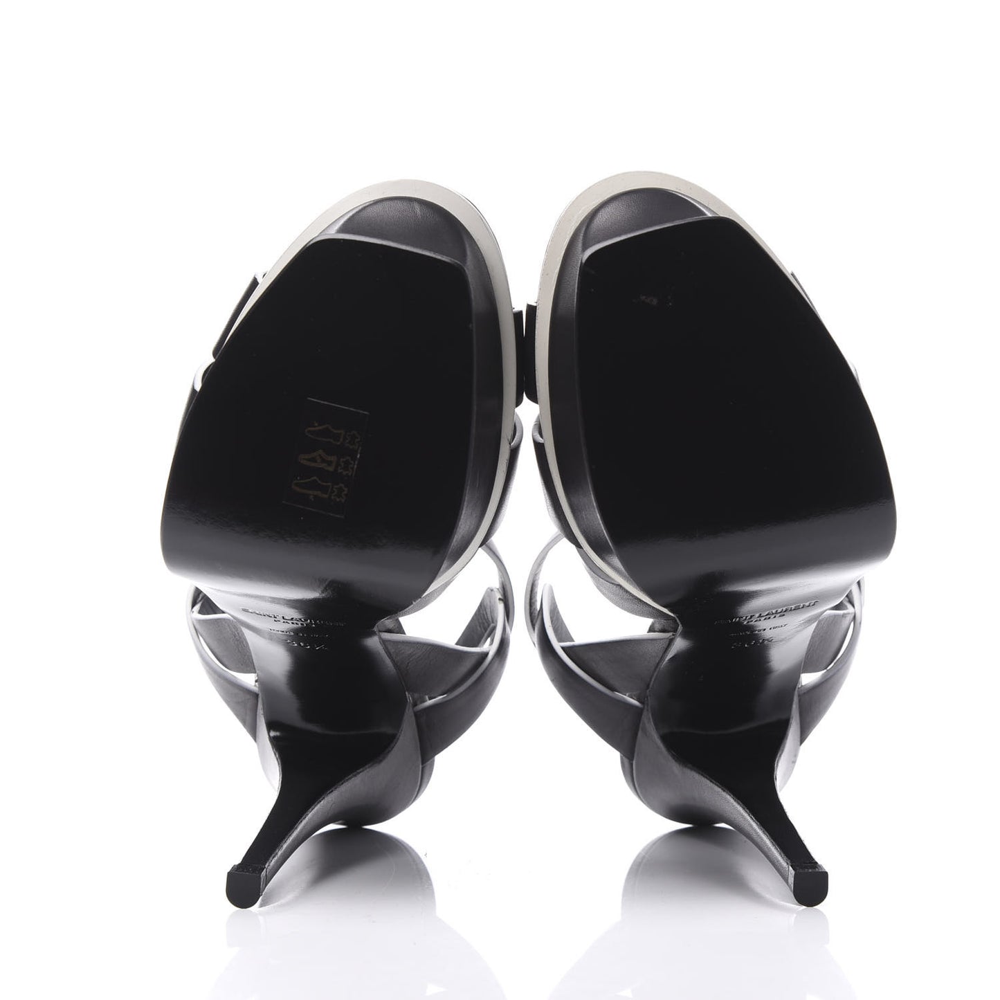 Calfskin Tribute 105 Platform Sandals 36.5 Black White